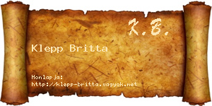 Klepp Britta névjegykártya